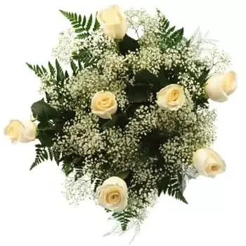 Чалчуапа цветя- Шепот в бял букет Цвете Доставка