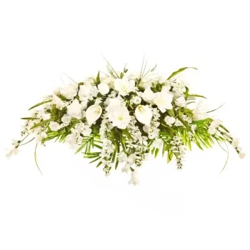 Italia Florarie online - Pernă albă de flori funerare pentru înmormânt Buchet