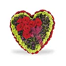 Mira flowers  -  Funeral Heart with Red Roses Flower Bouquet/Arrangement