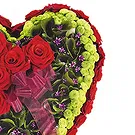 Mira flowers  -  Funeral Heart with Red Roses Flower Bouquet/Arrangement