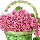 Oman flowers  -  Basket of pink roses Flower Bouquet/Arrangement
