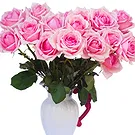 Oman flowers  -  15 pink roses with vase Flower Bouquet/Arrangement
