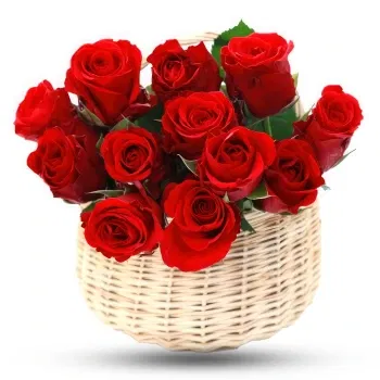 Holland Fleuriste en ligne - Panier de roses rouges Bouquet