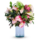 Metlika bunga- Sejambak bunga anthurium merah jambu Sejambak/gubahan bunga