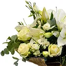 Hannover blomster- Bukett med hvite roser og liljer Blomsterarrangementer bukett