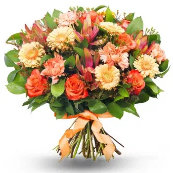 Ö av man Online Florist - Bukett med orange blommor Bukett