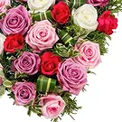 Moko / Tanki Flip flowers  -  Funeral heart of mixed roses Flower Bouquet/Arrangement