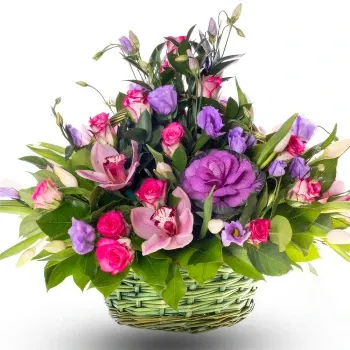 Philippines online Florist - Basket of purple and pink flowers Bouquet