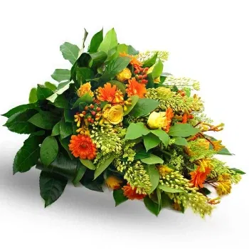 Holland Online Blumenhändler - Trauerstrauß aus gelben und orangen Blumen Blumenstrauß