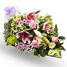 Chhededaha blomster- Begravelsesbukett med blomster i lyse toner Blomsterarrangementer bukett