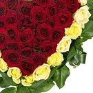 Oman flowers  -  Heart of Red and white Roses Flower Bouquet/Arrangement