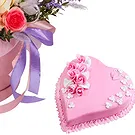 Junction flowers  -  flower box arrangement with delicate Cake Flower Bouquet/Arrangement