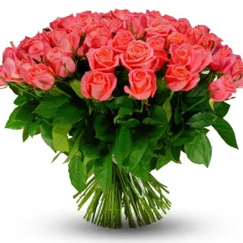 Turkmenistan Online Florist - Bukett med 100 rosa rosor Bukett