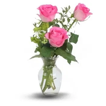 SemaineFleures Fleuriste en ligne - 3 roses roses Bouquet