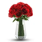 Oman flowers  -  9 Red Roses in vase Flower Bouquet/Arrangement