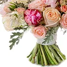 Cacuaco blommor- Bukett rosor i ljusa toner Bukett/blomsterarrangemang