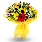 Keetmanshoop (andre) blomster- Bukett med solsikker og rød og oransje flyt Blomsterarrangementer bukett