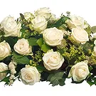 Quatre Bornes blomster- Begravelsesspray af hvide roser Blomst buket/Arrangement