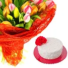 Real Springs flowers  -  Bouquet of mix tulips with red wine and roman Flower Bouquet/Arrangement