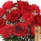 Montego Bay Blumen Florist- Roter Blumenstrauß mit Sekt Bouquet/Blumenschmuck