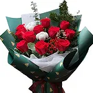 Qingdao flowers  -  Seasonal Red Rose Christmas Bouquet Flower Bouquet/Arrangement