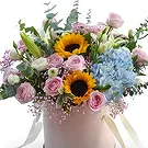 Zhangjiakou blomster- Blandet blomsterboks med rosa roser og andre  Blomsterarrangementer bukett