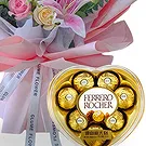 China flowers  -  Champagne Roses & Pink Lilies Hand Bouquet wi Flower Bouquet/Arrangement