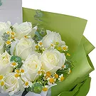 China flowers  -  Classic White Roses and Chamomile Mixed Bouqu Flower Bouquet/Arrangement