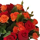 China flowers  -  Red and Orange Roses Bouquet in Glass Vase Flower Bouquet/Arrangement
