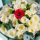China flowers  -  Elegant Round Bouquet of White and Red Roses Flower Bouquet/Arrangement