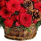 China flowers  -  Beautiful Red Flower Christmas Basket Flower Bouquet/Arrangement