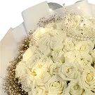 China flowers  -  Classic White Roses Paired with Baby's Breath Flower Bouquet/Arrangement