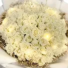 China flowers  -  Classic White Roses Paired with Baby's Breath Flower Bouquet/Arrangement