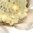 China flowers  -  Classic White Roses Paired with Baby's Breath Flower Bouquet/Arrangement