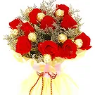 China flowers  -  Sweet Red Roses with Chocolates Arrangement Flower Bouquet/Arrangement