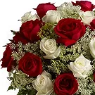 China flowers  -  Romantic Red and White Roses in a Beautiful A Flower Bouquet/Arrangement