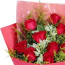 China flowers  -  Vibrant Red Roses Hand Bouquet in Red Package Flower Bouquet/Arrangement