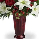 China flowers  -  Red Roses with White Lilies Arrangement Flower Bouquet/Arrangement