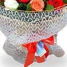 China flowers  -  Romantic Red, White, and Pink Roses with Bear Flower Bouquet/Arrangement