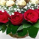 China flowers  -  Romantic Red Roses with Chocolates in a Baske Flower Bouquet/Arrangement