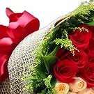 Qingdao flowers  -  Luxury Red, White, and Champagne Rose Floral  Flower Bouquet/Arrangement