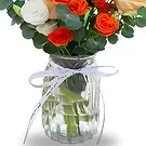 China flowers  -  Golden Sunflowers with Champagne Roses  Flower Bouquet/Arrangement