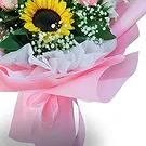 China flowers  -  Bright Sunflower Bouquet with White and Pink  Flower Bouquet/Arrangement