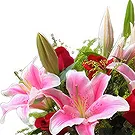 China flowers  -  Elegant Red Roses with Soft Pink Lilies Arran Flower Bouquet/Arrangement