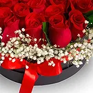 ソアチャ 花- 完璧な丸いバラ50本が入ったシックなローズボックス 花束/フラワーアレンジメント