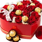 Braga flowers  -  Red Heart Gift Box Flower Bouquet/Arrangement