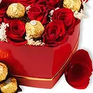 Braga flowers  -  Red Heart Gift Box Flower Bouquet/Arrangement