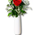 Ariz flowers  -  Red Grace: 3 Red Roses and Green Flower Bouquet/Arrangement