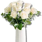 Italy flowers  -  Peace of Mind: Pure Ivory Rose Beauty Flower Bouquet/Arrangement
