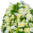 Holandia kwiaty- Biały, serduszkowy element żałobny (50 cm) Bukiet ikiebana